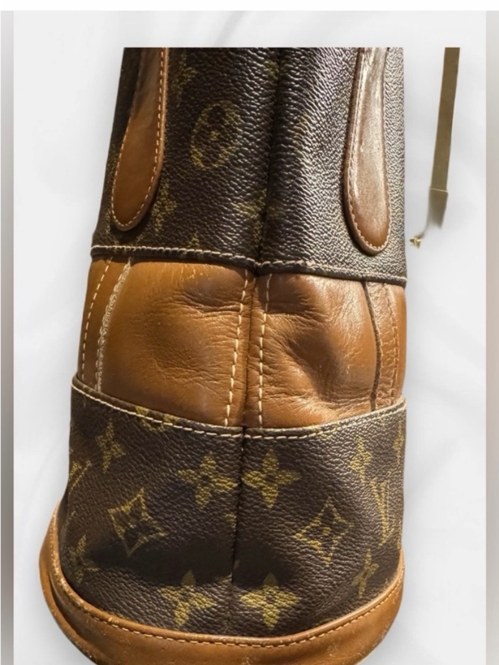 Vintage French Company Louis Vuitton Monogram Bag in Brown and Tan Leathe - Picture 7 of 11